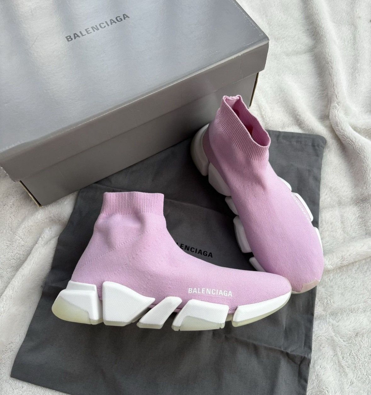 Balenciaga Balenciaga Light Pink/White Speed Runners Size US 7 / EU 40 - 1 Preview