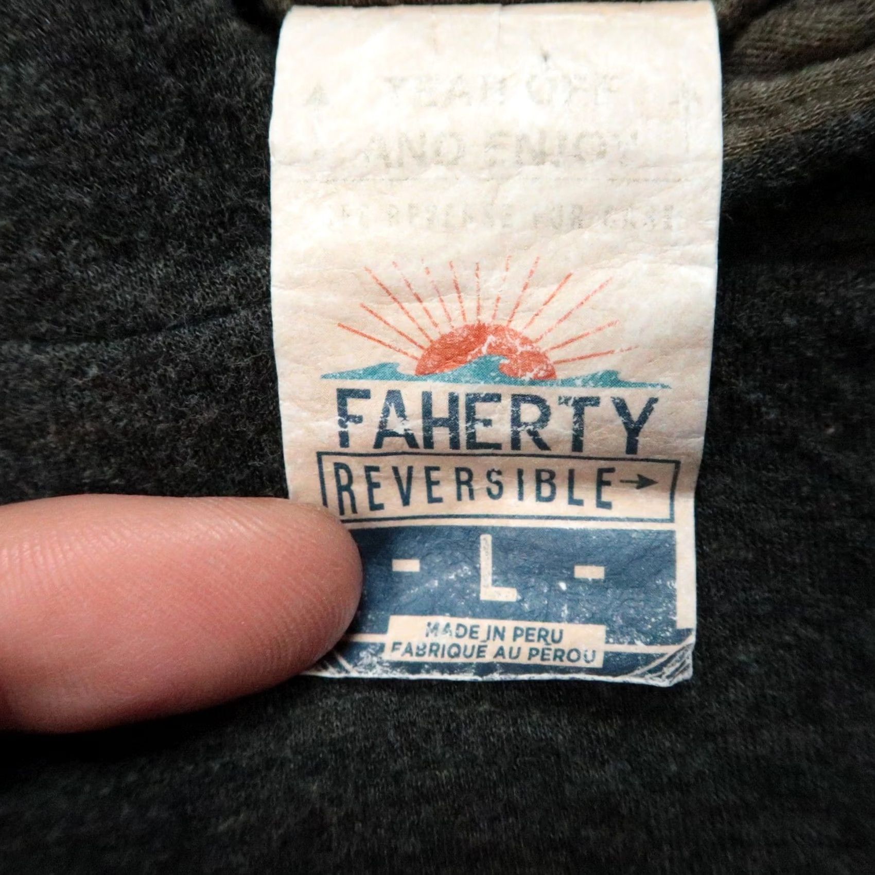 Faherty Faherty Hoodie Mens Large Gray Reversible Hooded Pullover Cloud Soft Cotton Rayon Regular Size US L / EU 52-54 / 3 - 3 Thumbnail