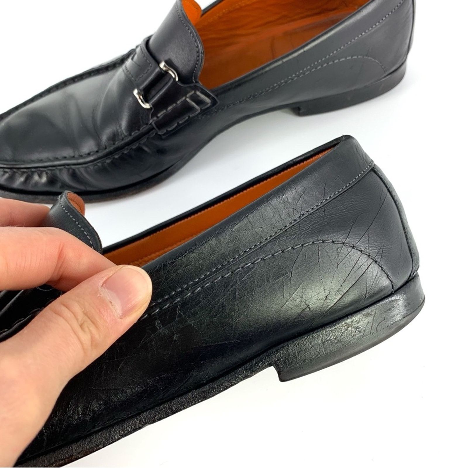 Santoni SANTONI Horse Bit Loafer Moccasin Black Leather 9 D Size US 9 / EU 42 - 7 Thumbnail