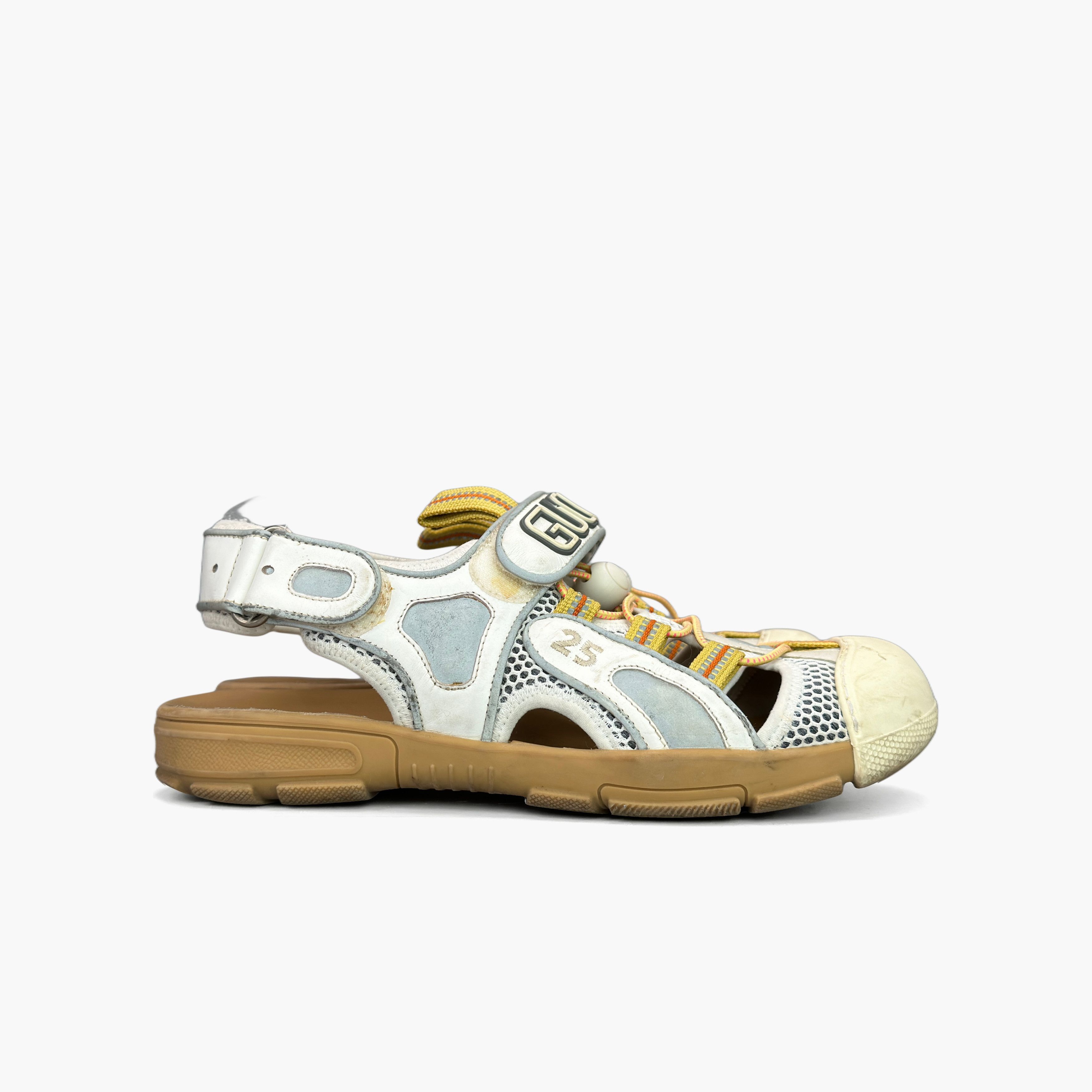 Gucci Gucci Leather Velcro Sandals Silver White-2506 Size US 7.5 / EU 40-41 - 5 Thumbnail