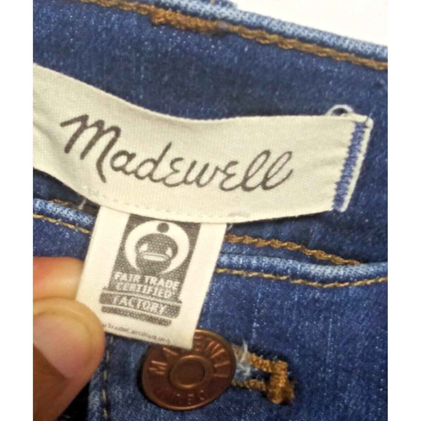 Madewell Madewell Jeans 9" Mid Rise Skinny Crop Sz 27 Medium Wash Den Size 27" / US 4 / IT 40 - 7 Thumbnail