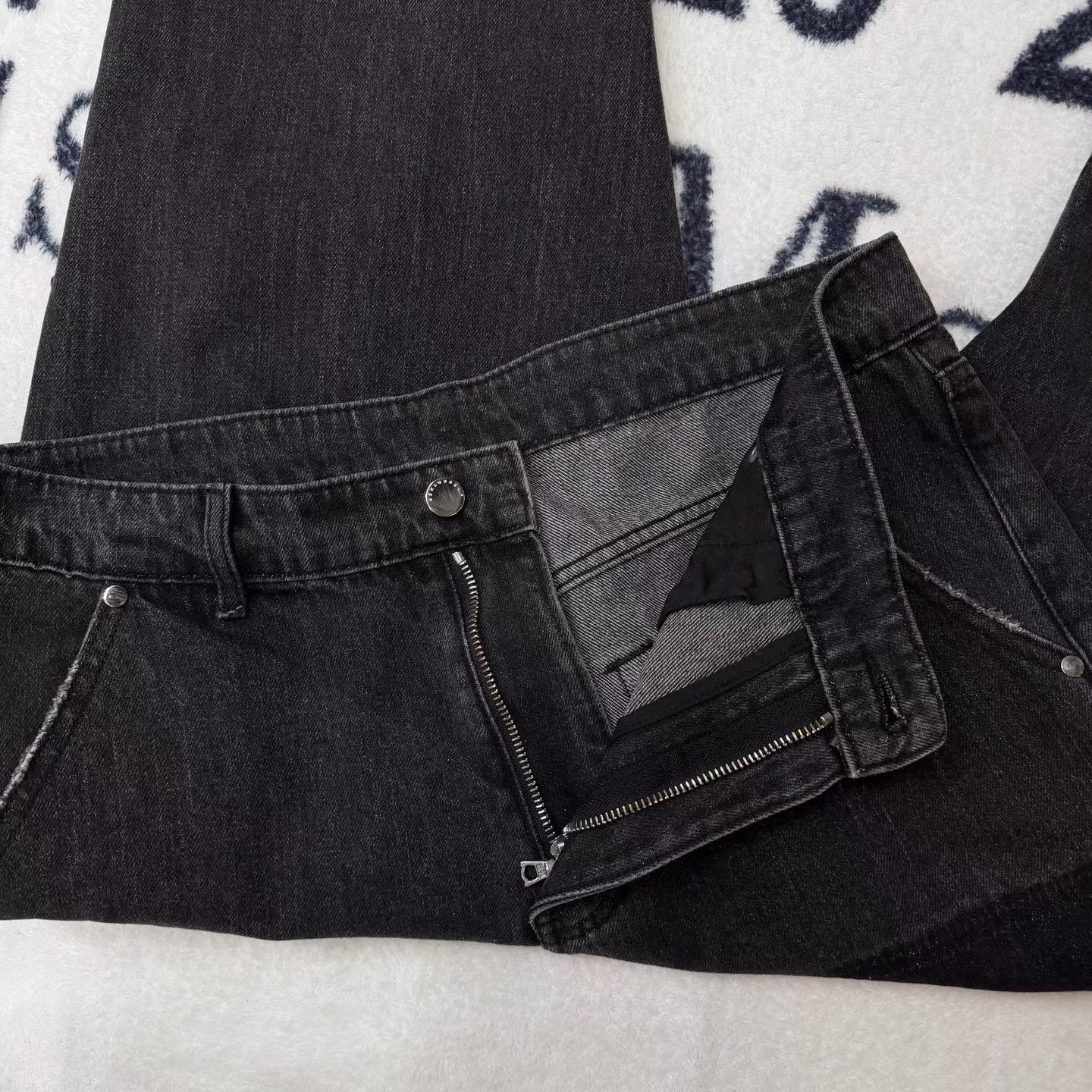 Askyurself Askyurself Black Washed Double-Knee Jeans Q10 Size US 38 / EU 54 - 4 Thumbnail