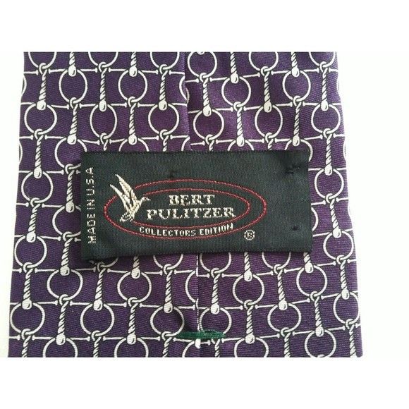 Bert Pulitzer BERT PULITZER MENS PURPLE 100%SILK TIE WIDTH: 3 3/4" Size ONE SIZE - 4 Thumbnail