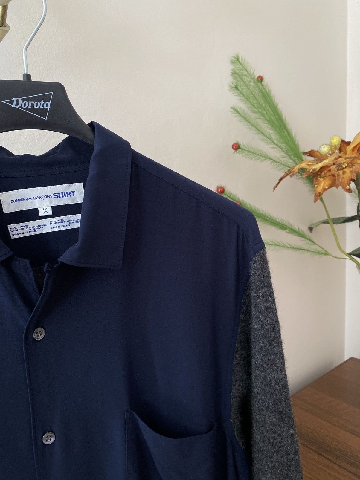 Comme des Garcons × Comme des Garcons SHIRT Comme Des Garcons SHIRT With Wool Sleeves Button Up Shirt Size US M / EU 48-50 / 2 - 2 Thumbnail