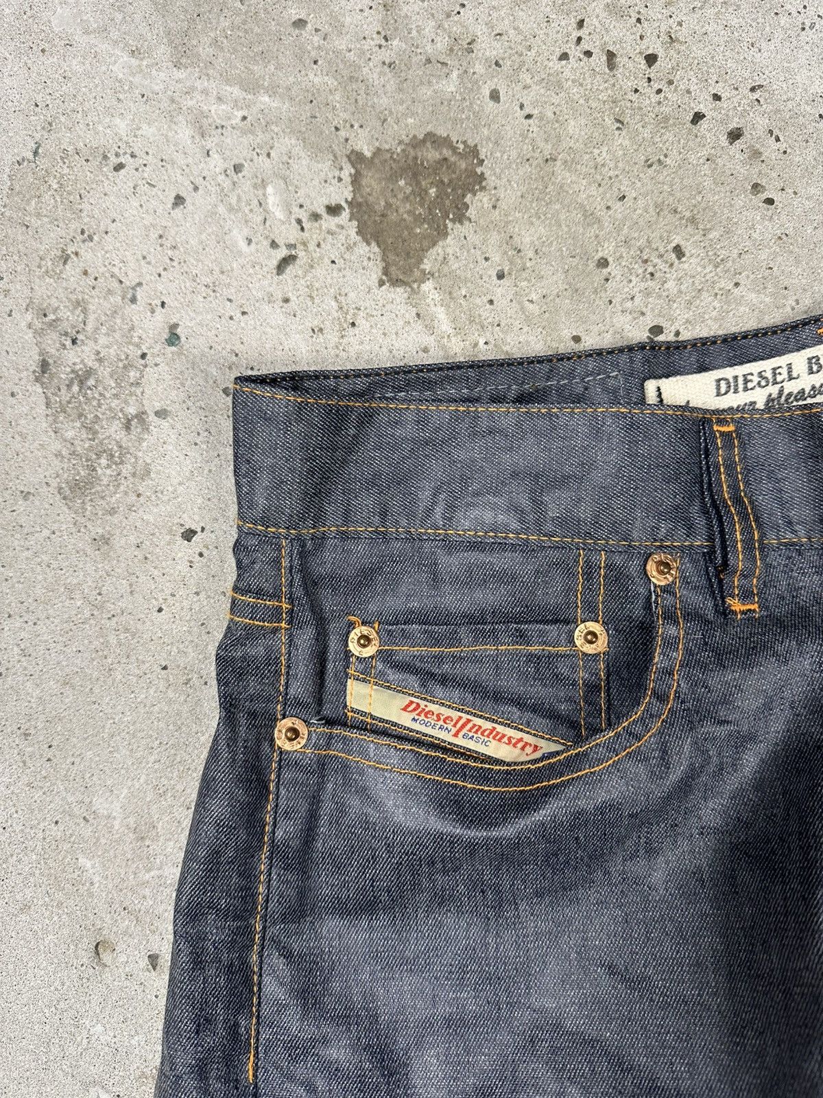 Diesel × Vintage Vintage Y2K Diesel Waxed Fellow Denim Pants Jeans Size US 30 / EU 46 - 8 Thumbnail