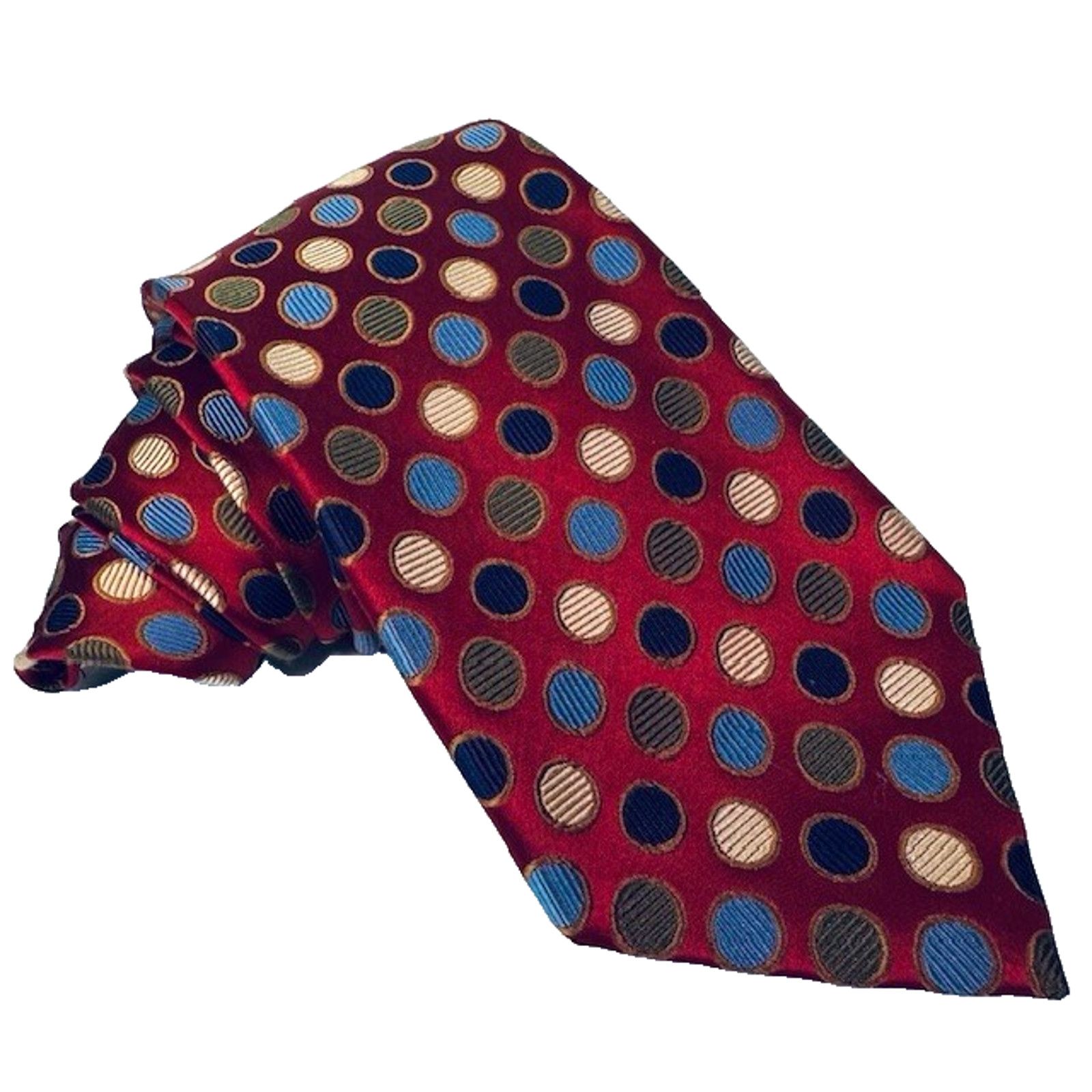 Other Meeting Street Men's Neck Tie 100% Silk Hand Made Red w/Dots Size ONE SIZE - 1 Thumbnail