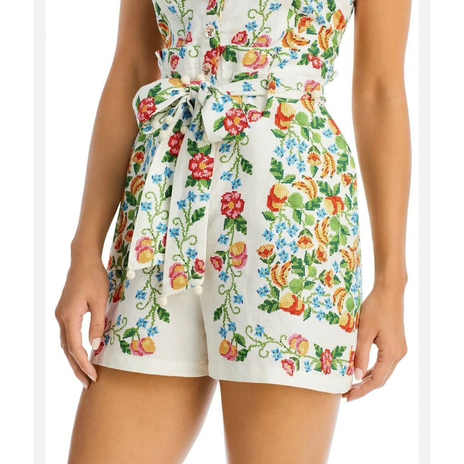 Farm Rio Farm Rio Floral Romance Linen Romper Size XS Size 28" / US 6 / IT 42 - 3 Thumbnail