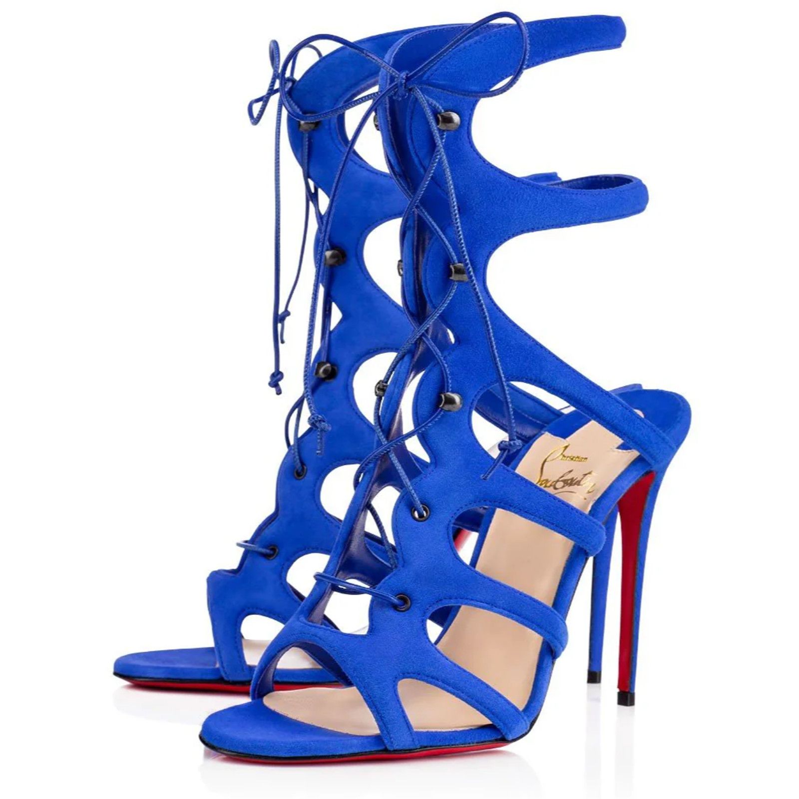 Christian Louboutin Christian Louboutin Amazoulo 100 Electric Lace Up Sandal 35 Size US 5 / IT 35 - 1 Thumbnail