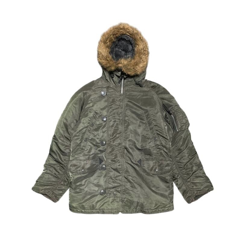 Alpha Industries Vintage Alpha Industries Fur Hoodie Bomber Jacket Nice Size US S / EU 44-46 / 1 - 1 Thumbnail