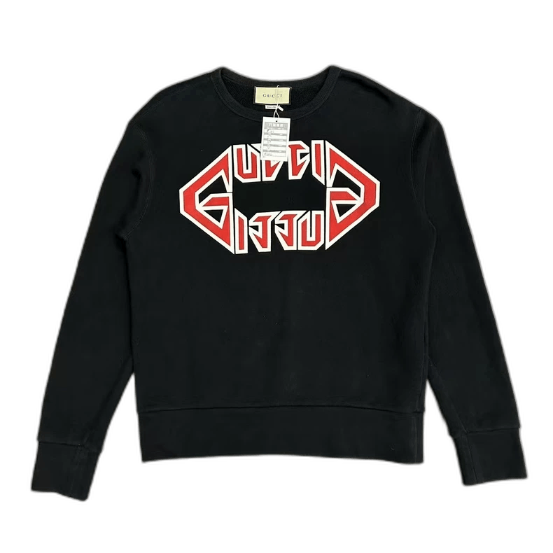 GUCCI Logo Pullover Sweatshirt with Red Lips-2506