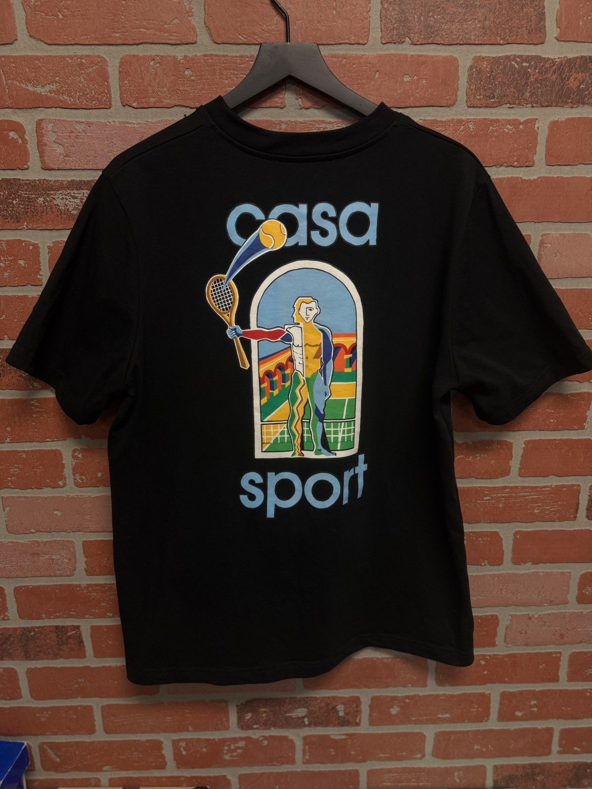 Casablanca Casablanca Black Tee Shirt Size XL Pre Owned 🧼 Size US XL / EU 56 / 4 - 7 Thumbnail