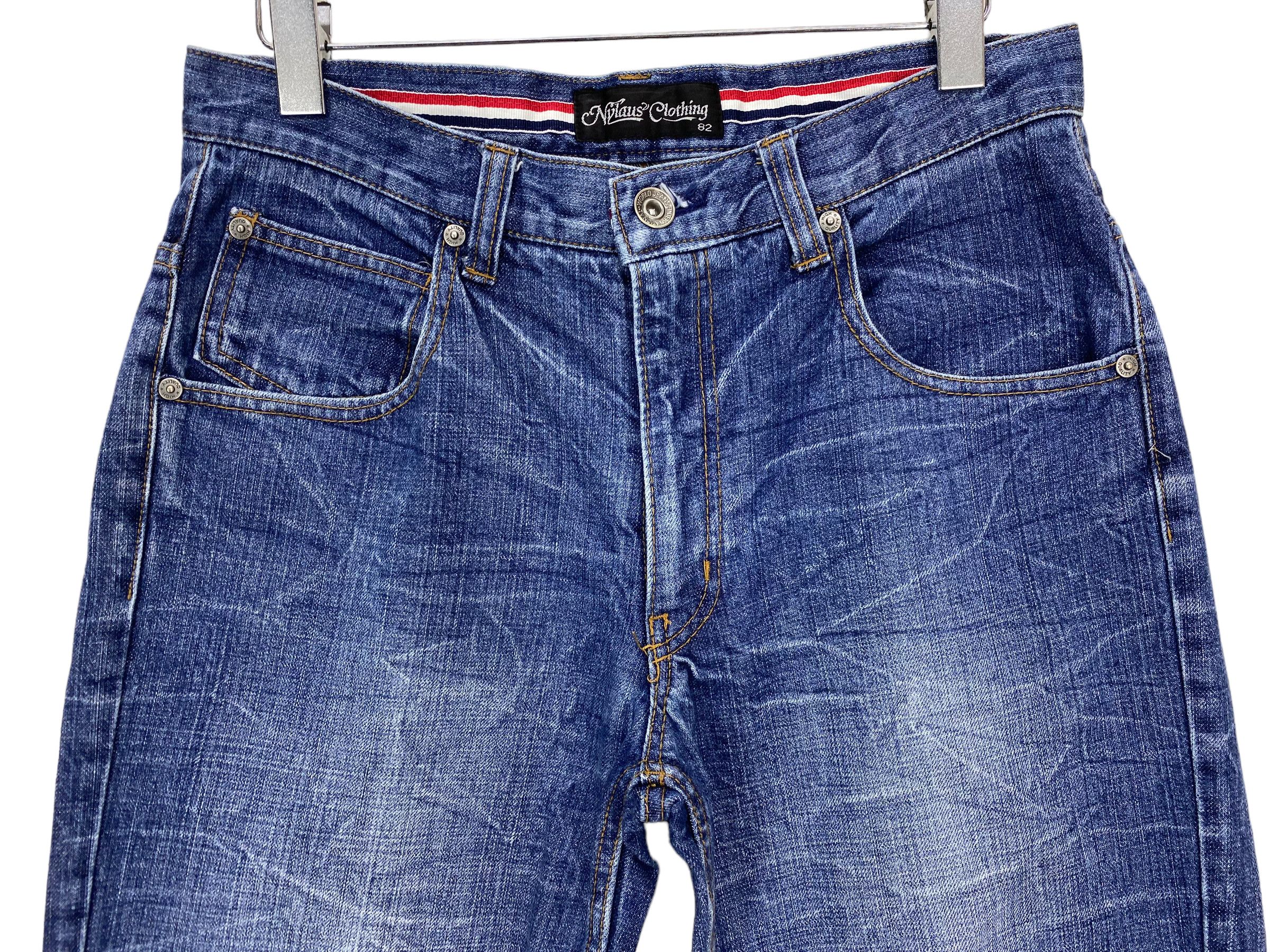 Japanese Brand Nylaus Distressed Buckle Back Denim Goth Punk Jeans Size US 31 - 3 Thumbnail
