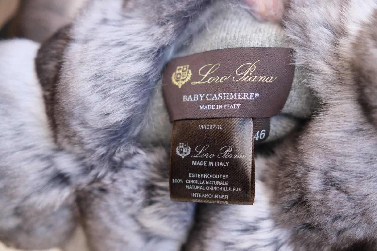Loro Piana SUPER RARE New Loro Piana Chinchilla Reversible US12 IT46 Size L / US 10 / IT 46 - 3 Thumbnail