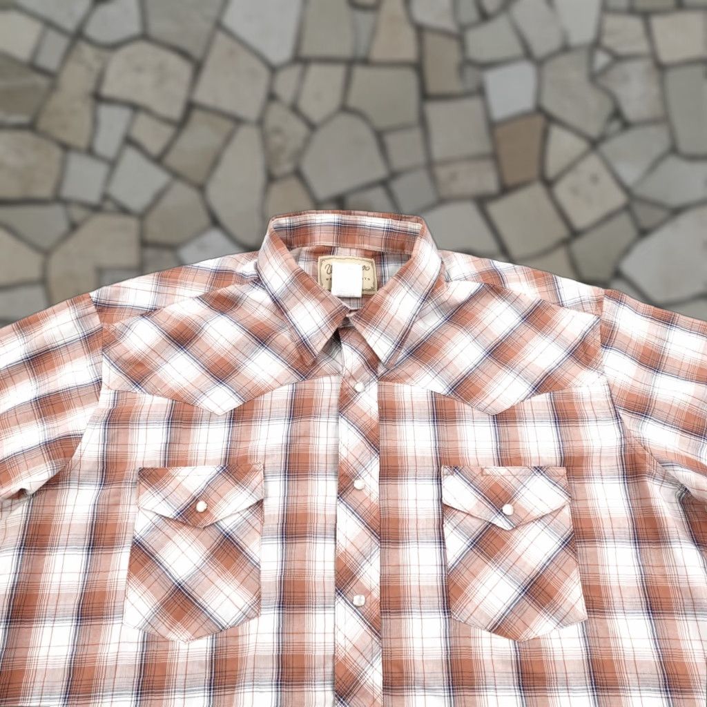 Wrangler VINTAGE Wrangler Shirt Mens 2XL Brown Plaid Western Pearl Snap Short Sleeve Rodeo Ranch Size US XXL / EU 58 / 5 - 1 Thumbnail