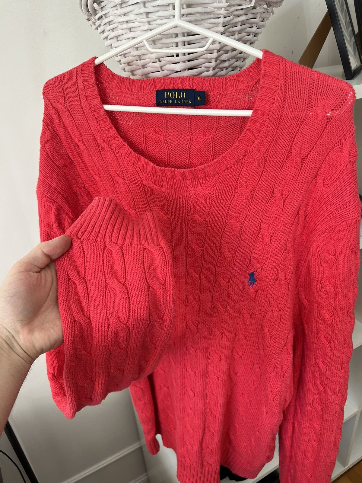 Polo Ralph Lauren × Ralph Lauren Polo Ralph Lauren Cable Pink Knit Sweater Size US XL / EU 56 / 4 - 1 Thumbnail