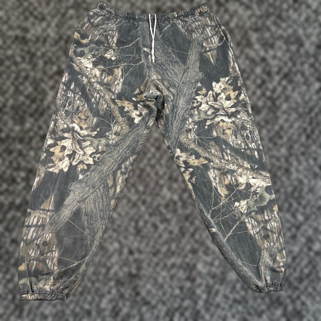 Vintage VINTAGE Mossy Oak Camo Classics Sweatpants Drawstring L Men's Green 34-38 Pockets Elastic Waist Outdoor Hunting 29" Inseam Size US 33 - 1 Thumbnail