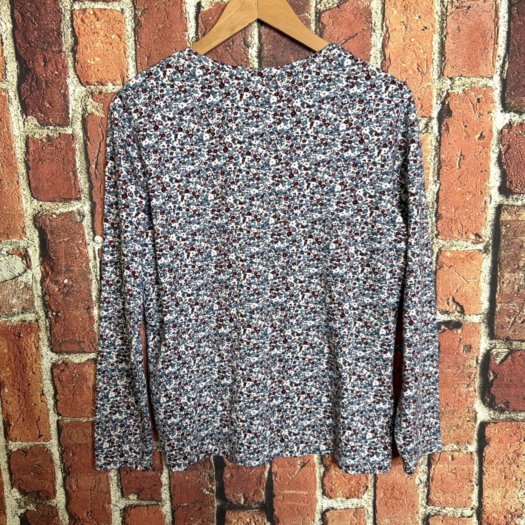 Lands' End Lands' End Womens T-Shirt Long Sleeve Floral Print Multicolor Size M Top Shirt Casual Activewear Women Size M / US 6-8 / IT 42-44 - 3 Thumbnail