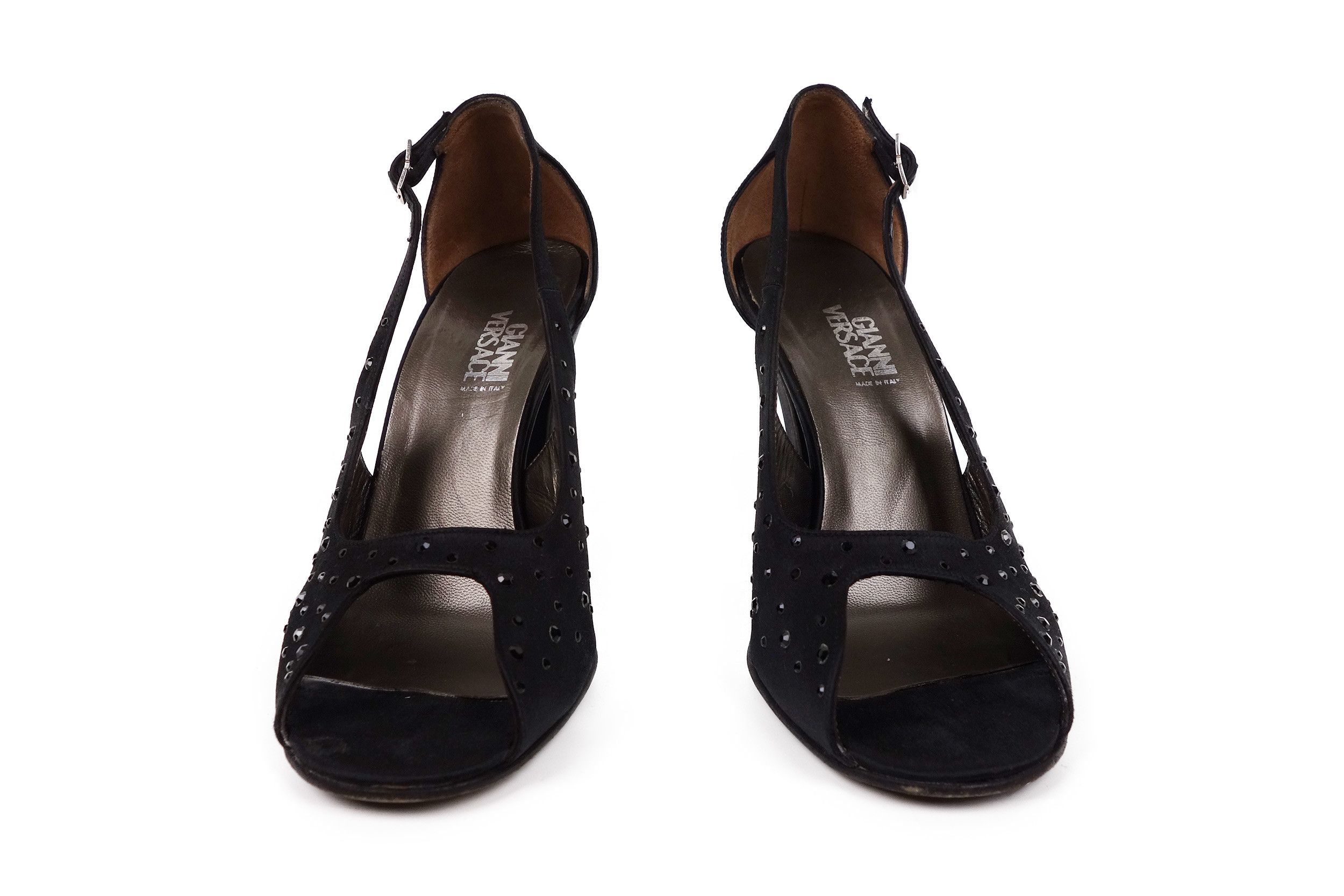 Versace Gianni Versace Satin Rhinestone Crystals Sandals Heels Size US 8.5 / IT 38.5 - 3 Thumbnail