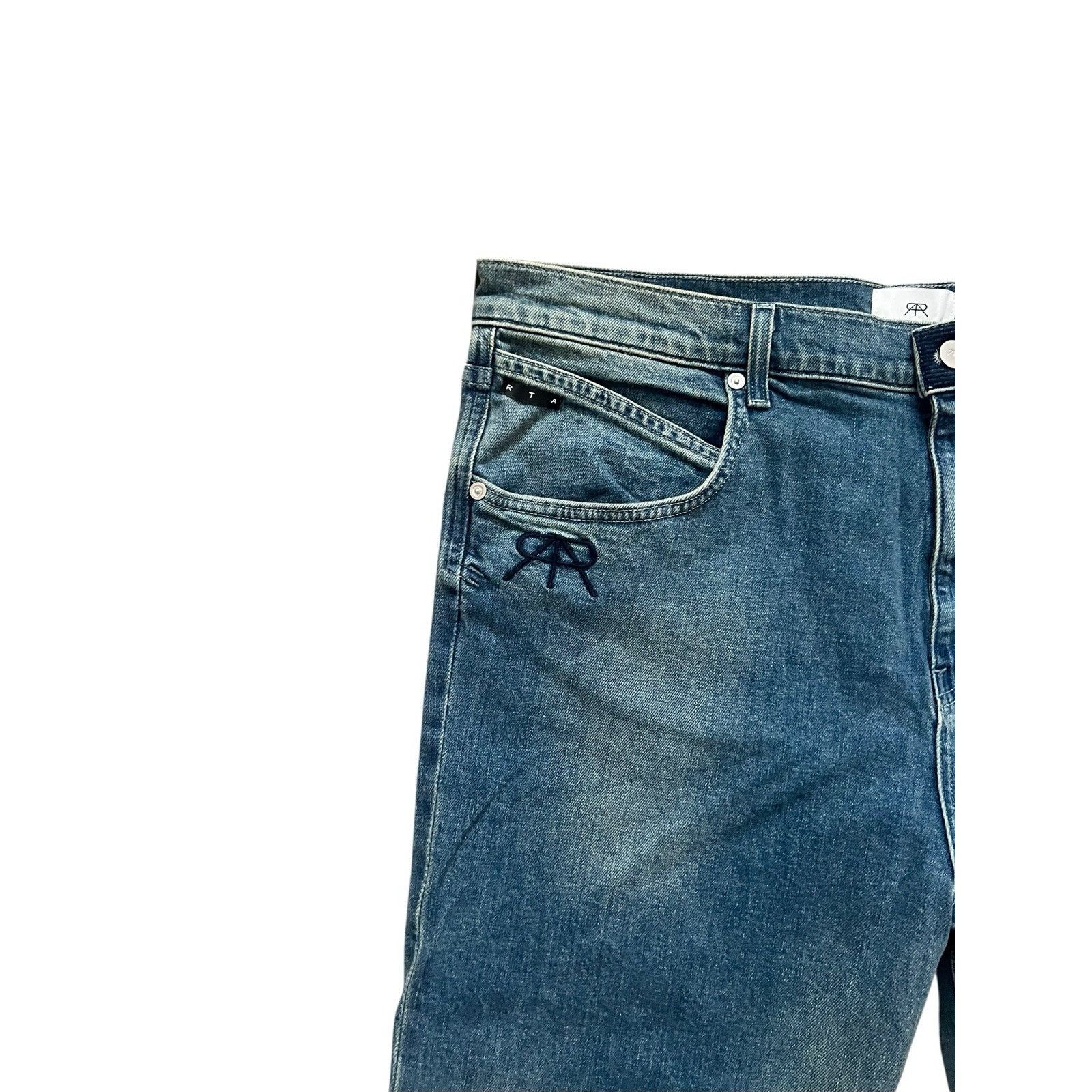 Rta RtA Mens Logo High Rise Slim Fit Blue Jeans Size 40/32 Size US 40 / EU 56 - 5 Thumbnail