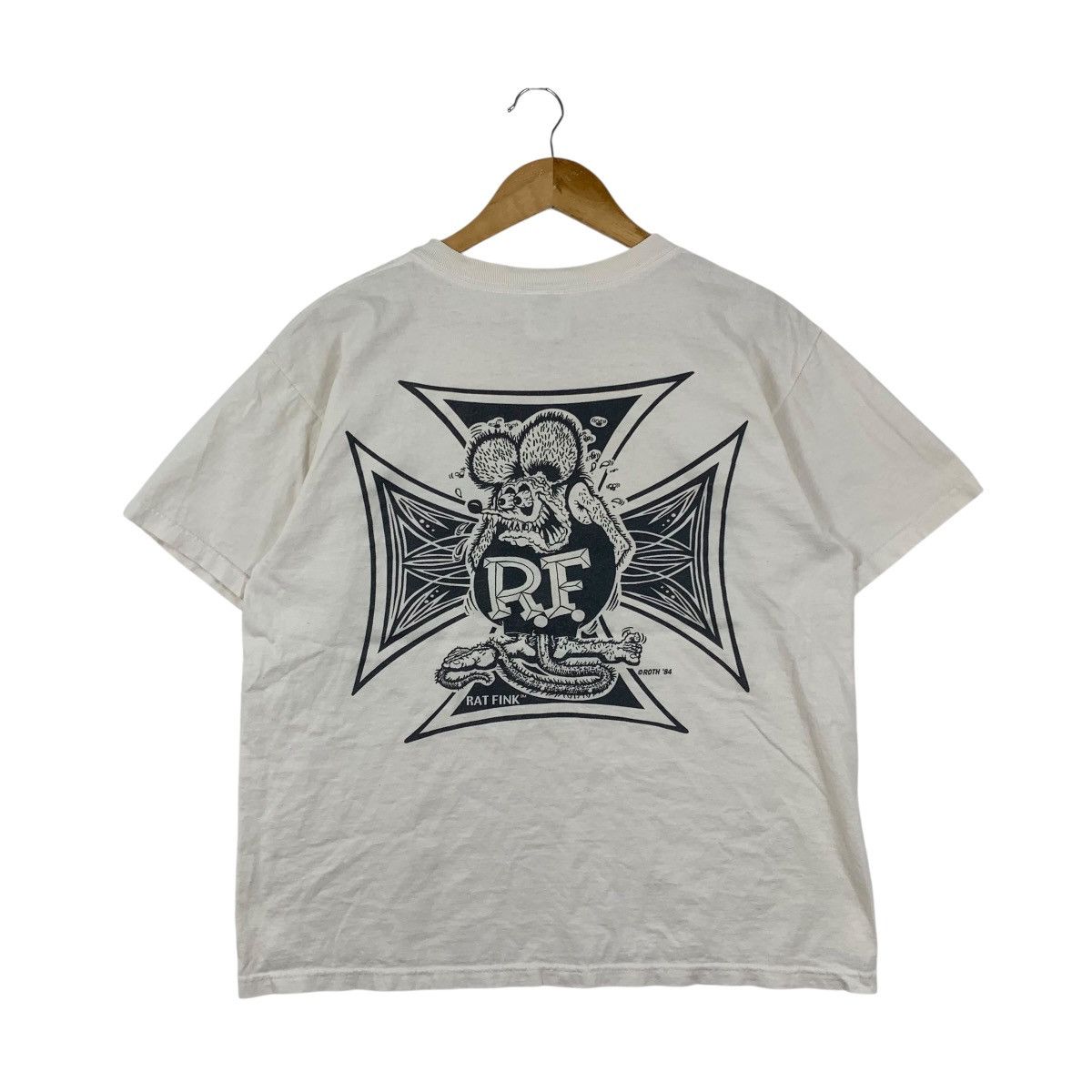 Vintage Vintage RAT FINK ROTH 84’ Mooneyes Short Sleeve Tshirt Size US M / EU 48-50 / 2 - 1 Thumbnail