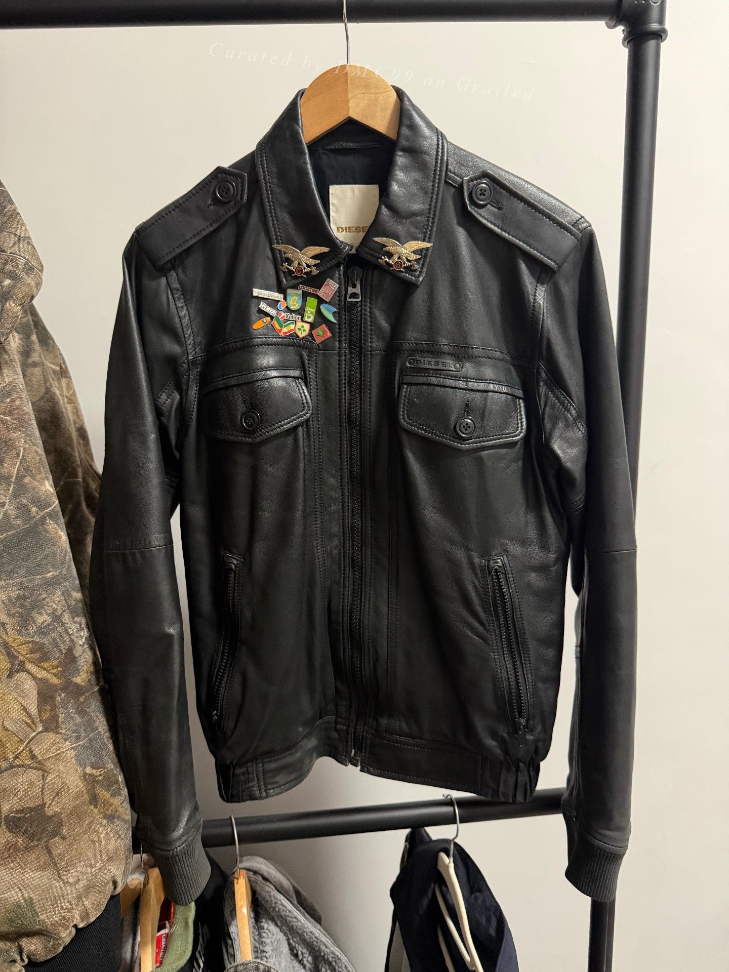 Diesel Diesel Leather Badge Jacket Size US S / EU 44-46 / 1 - 1 Thumbnail