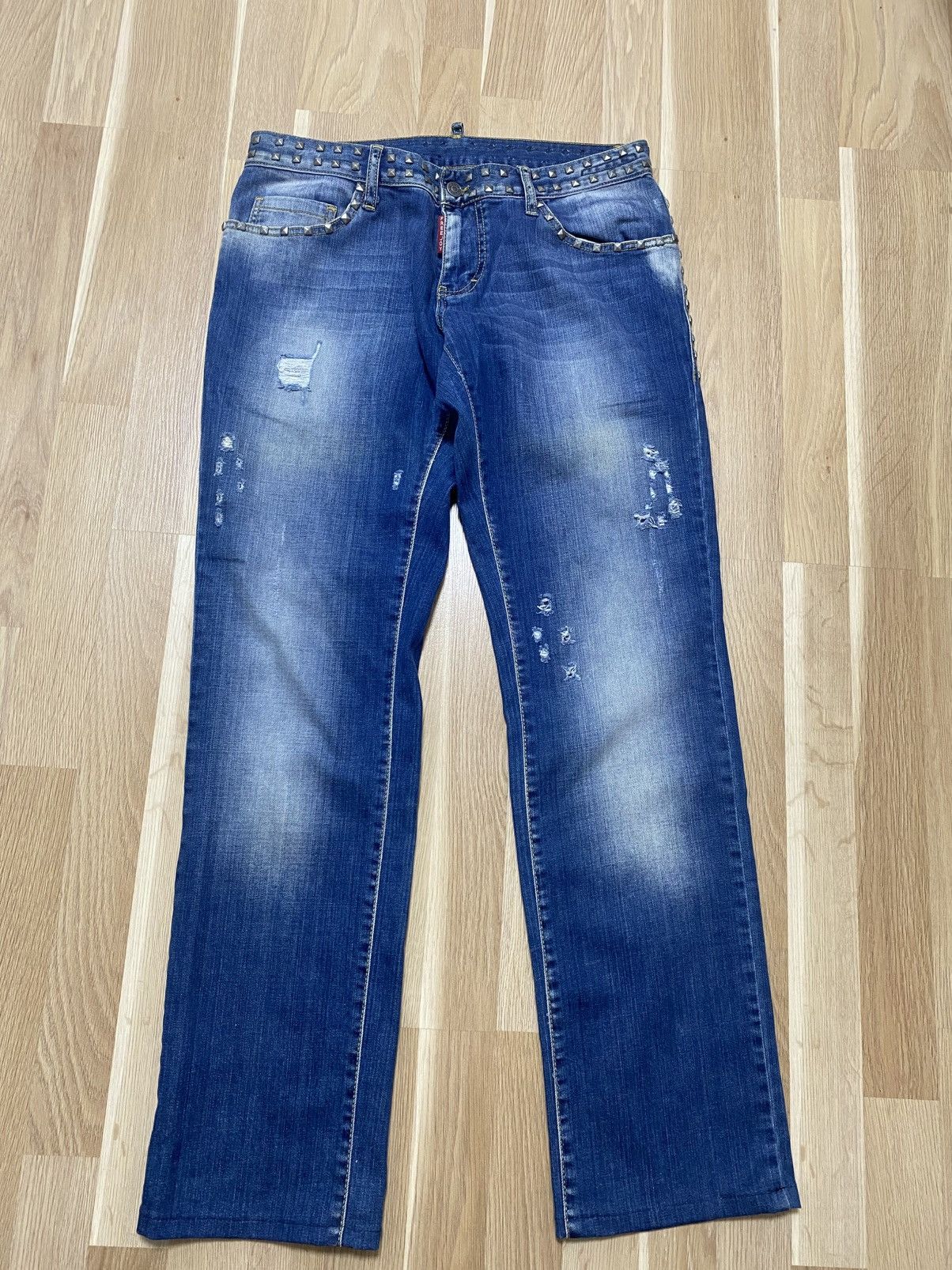Japanese Brand A/V Japanese Avant-Garde Studded Jeans Size US 32 / EU 48 - 2 Thumbnail