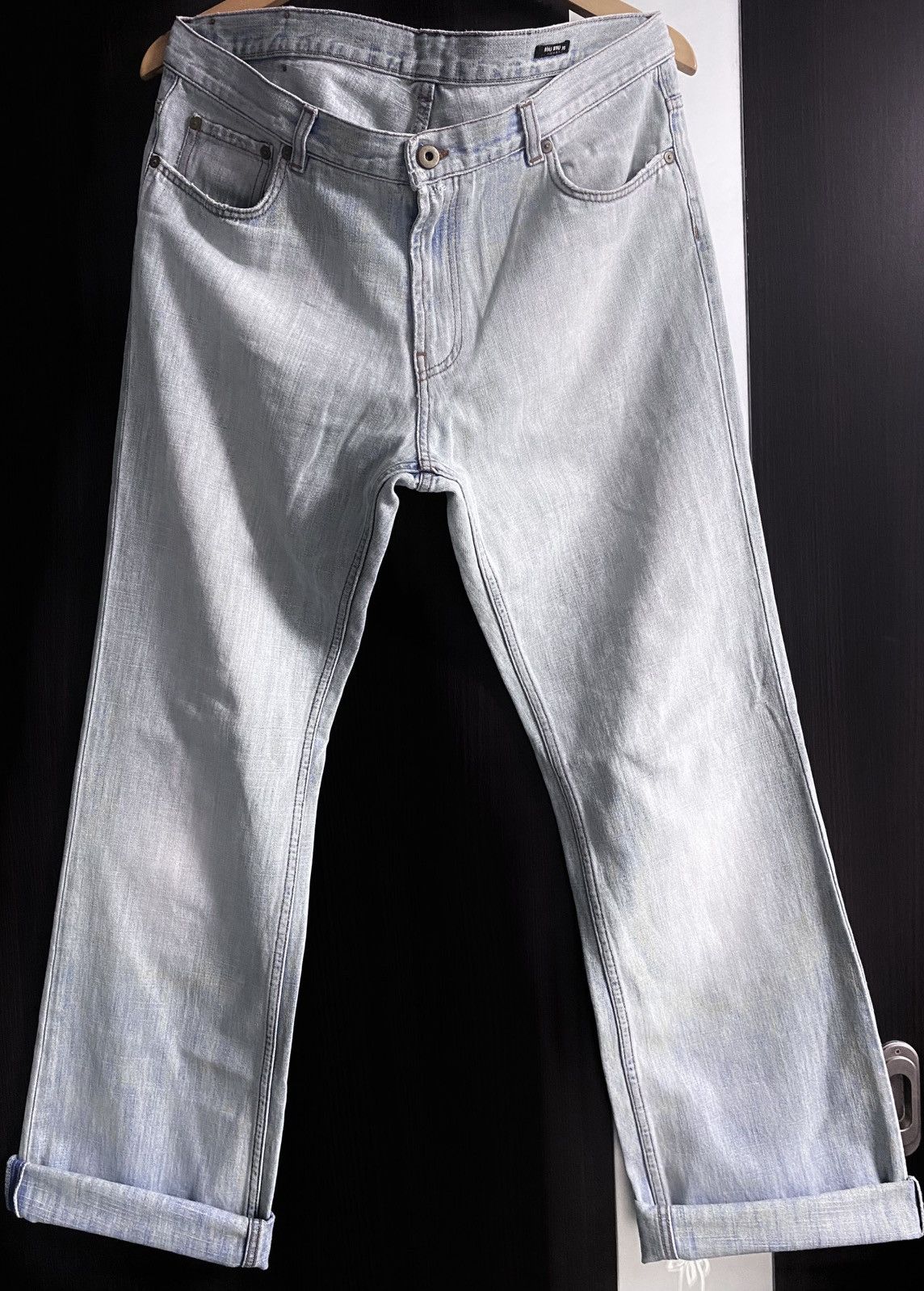Miu Miu Vintage Archival Miu Miu Washed Blue Distressed Jeans Denim Size US 36 / EU 52 - 25 Thumbnail