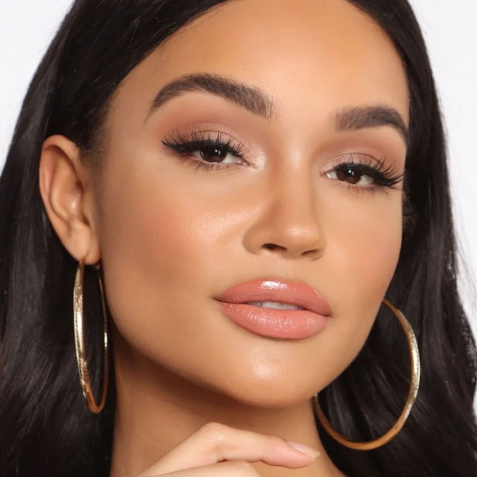 Other FASHION NOVA Crazy For You Hoop Gold Textured Earrings NWT Size ONE SIZE - 7 Thumbnail