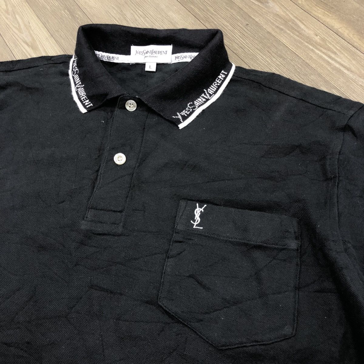 Vintage × Yves Saint Laurent Vintage Yves Saint Laurent Pour Homme YSL Pocket Polo Shirt Size US L / EU 52-54 / 3 - 5 Thumbnail