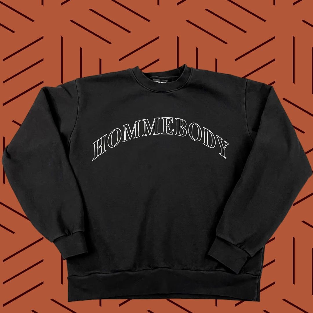Vintage VINTAGE HOMMEBODY Sweatshirt Men Large/XL Extra Large Black Pullover Crewneck Graphic Print Casual Made in USA Size US XL / EU 56 / 4 - 1 Thumbnail
