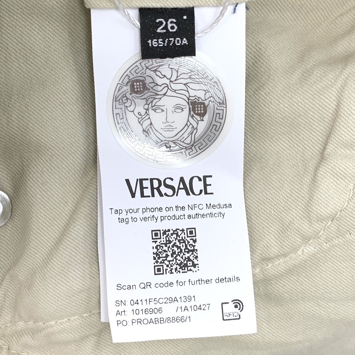 Versace Versace 24SS Khaki Multi-pocket Cotton Cargo Pants K26WX Size 26" / US 2 / IT 38 - 9 Thumbnail