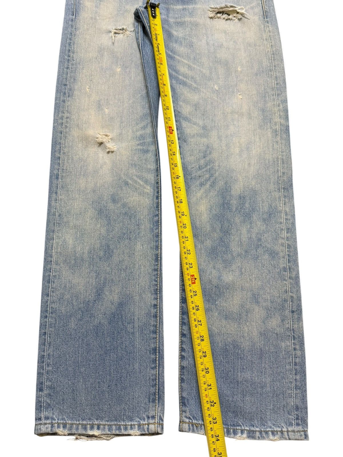 Levi's Vintage 90s Levis 505 Blue Faded Mud Wash Distress Straight Size US 35 - 13 Thumbnail