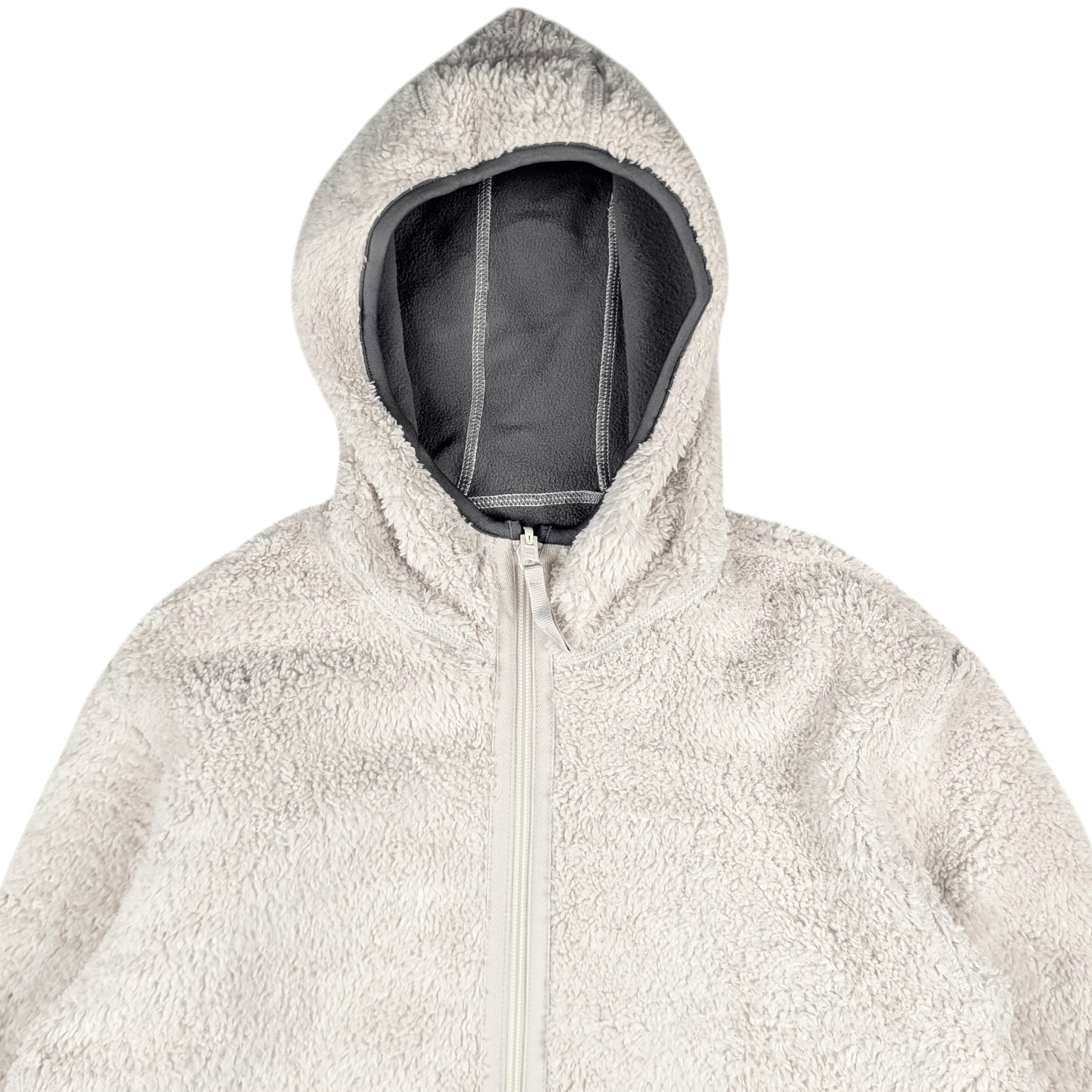 Japanese Brand Y2k UNIQLO Zipper Up Reversible Grey Beige Fleece Hoodie Size US M / EU 48-50 / 2 - 15 Thumbnail