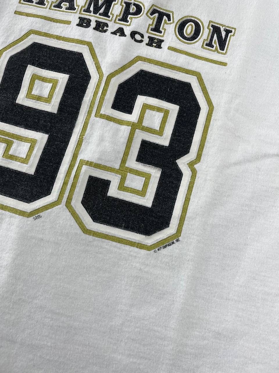 Other Vintage Hampton Beach 93 Henley T-Shirt White Short Sleeve Size US XL / EU 56 / 4 - 2 Thumbnail