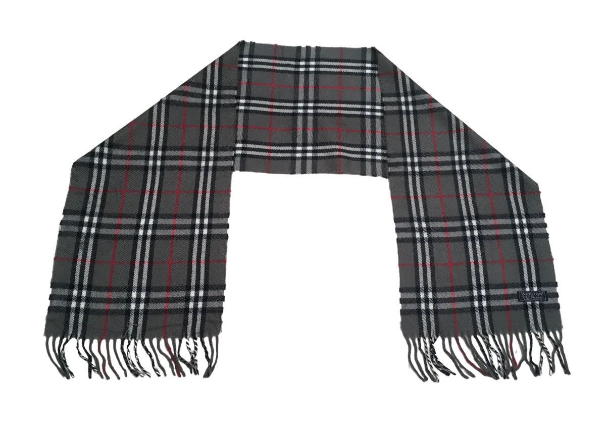 Burberry × Designer × Vintage Rare Design Vintage Brand Burberry's Lamb Wool Scarves 1990s Size ONE SIZE - 2 Thumbnail