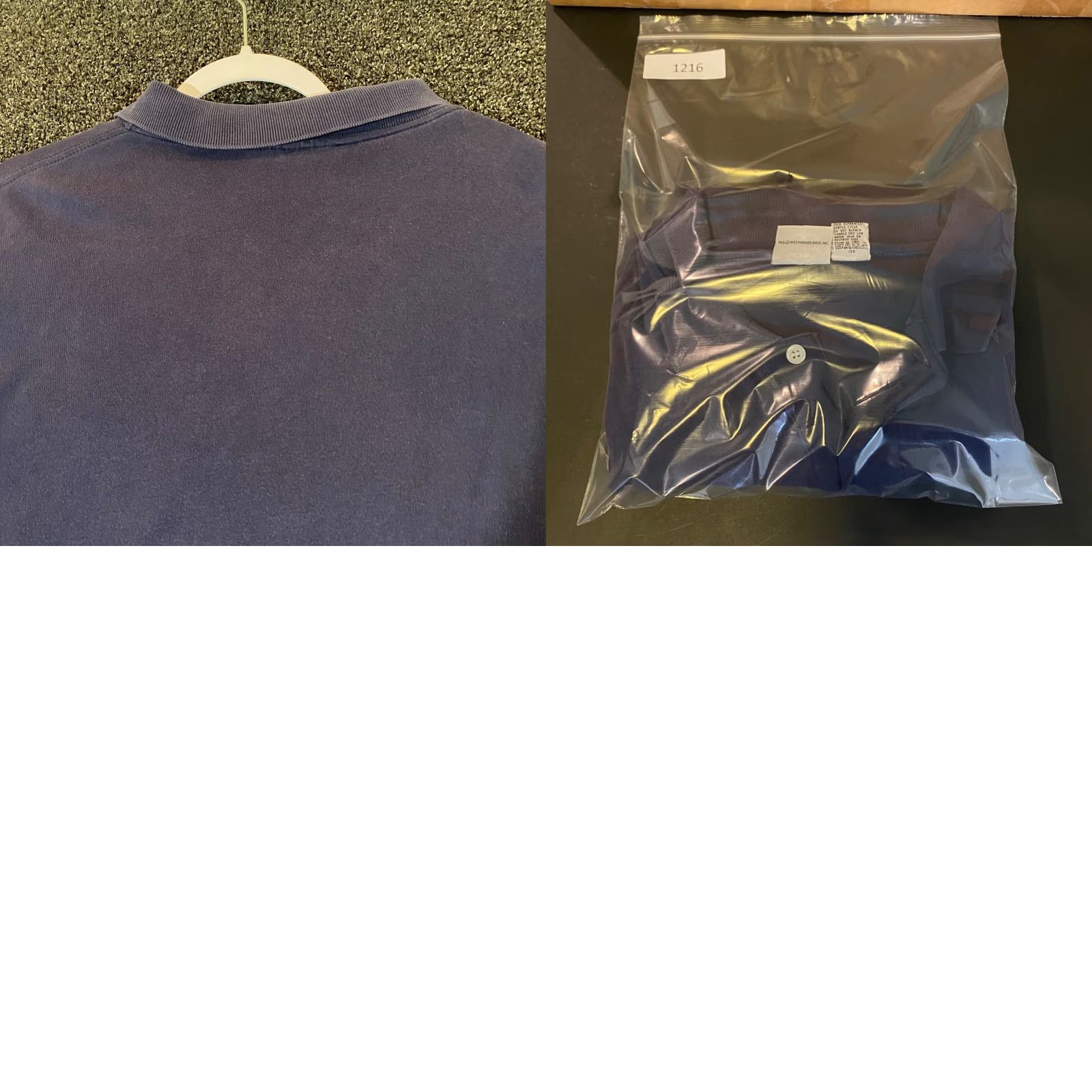 Vintage Looney Tunes Michigan J. Frog Polo Men XL Navy Blue 90s Cartoon S/S Polo, 100% Cotton, Blue, Regular Fit, Golf, Acme Clothing Co. Vintage No Size US XL / EU 56 / 4 - 8 Thumbnail