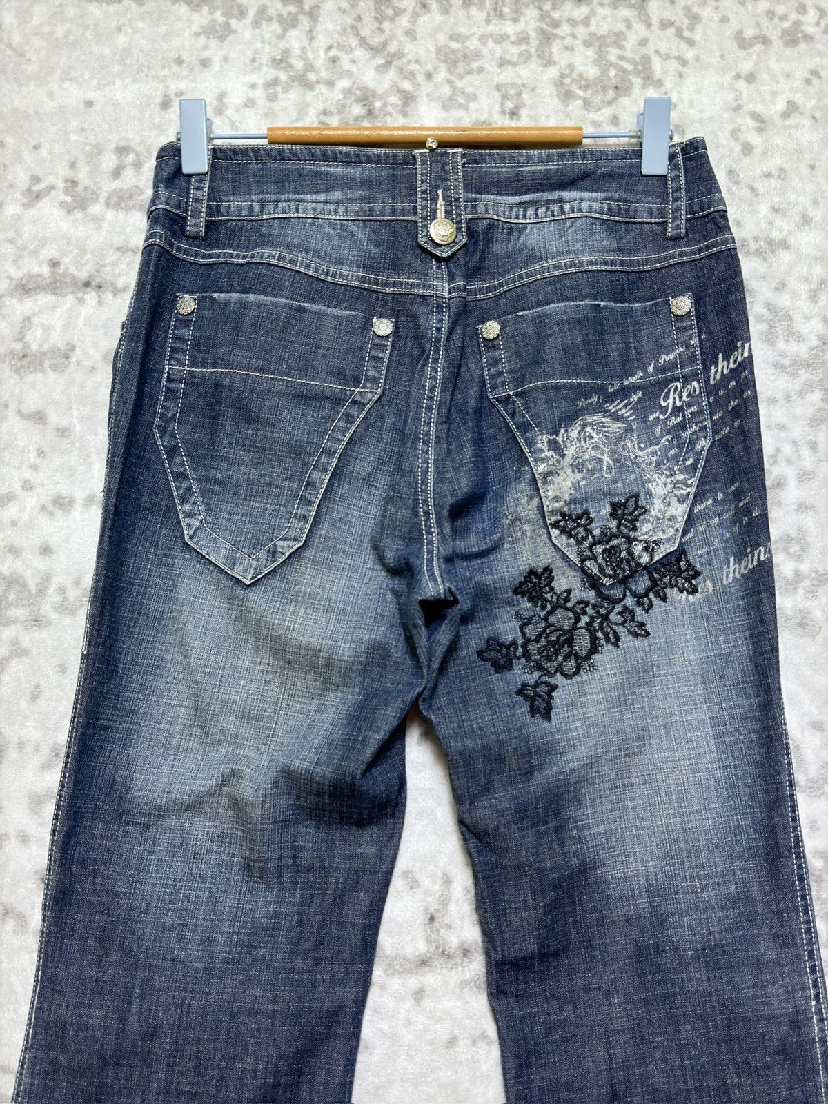 Hysteric Glamour Y2K TORNG BJH Flared Poem Embroidery Unique Pocket Denim Size US 28 / EU 44 - 8 Thumbnail