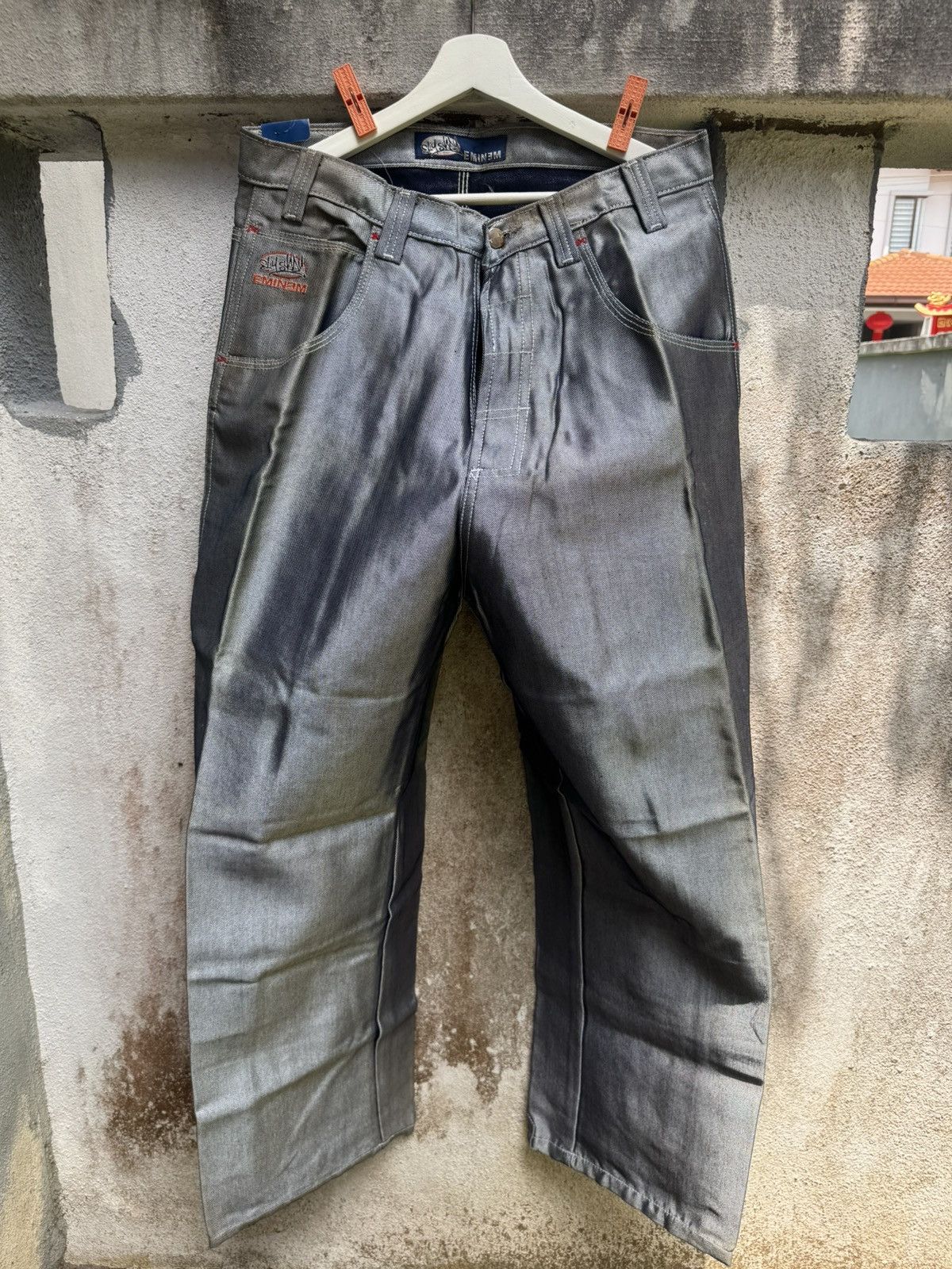 Eminem × Vintage VERY RARE🔥Vintage EMINEM HIPHOP BAGGY FLARE PANTS BOSS02 Size US 34 / EU 50 - 2 Thumbnail