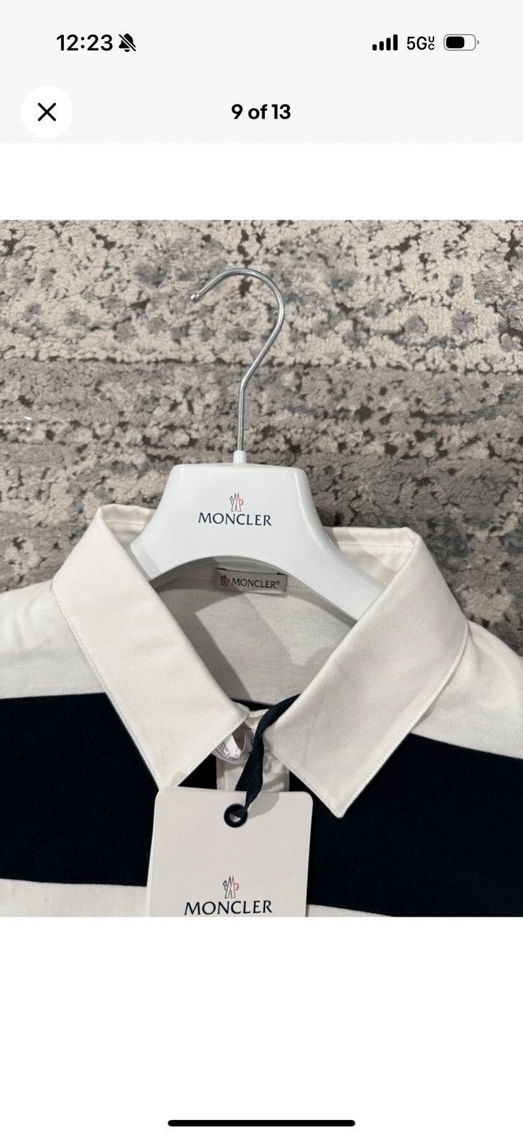Moncler Moncler White & Navy Long Sleeve Rugby Shirt Size XL NWT Size US XL / EU 56 / 4 - 9 Thumbnail