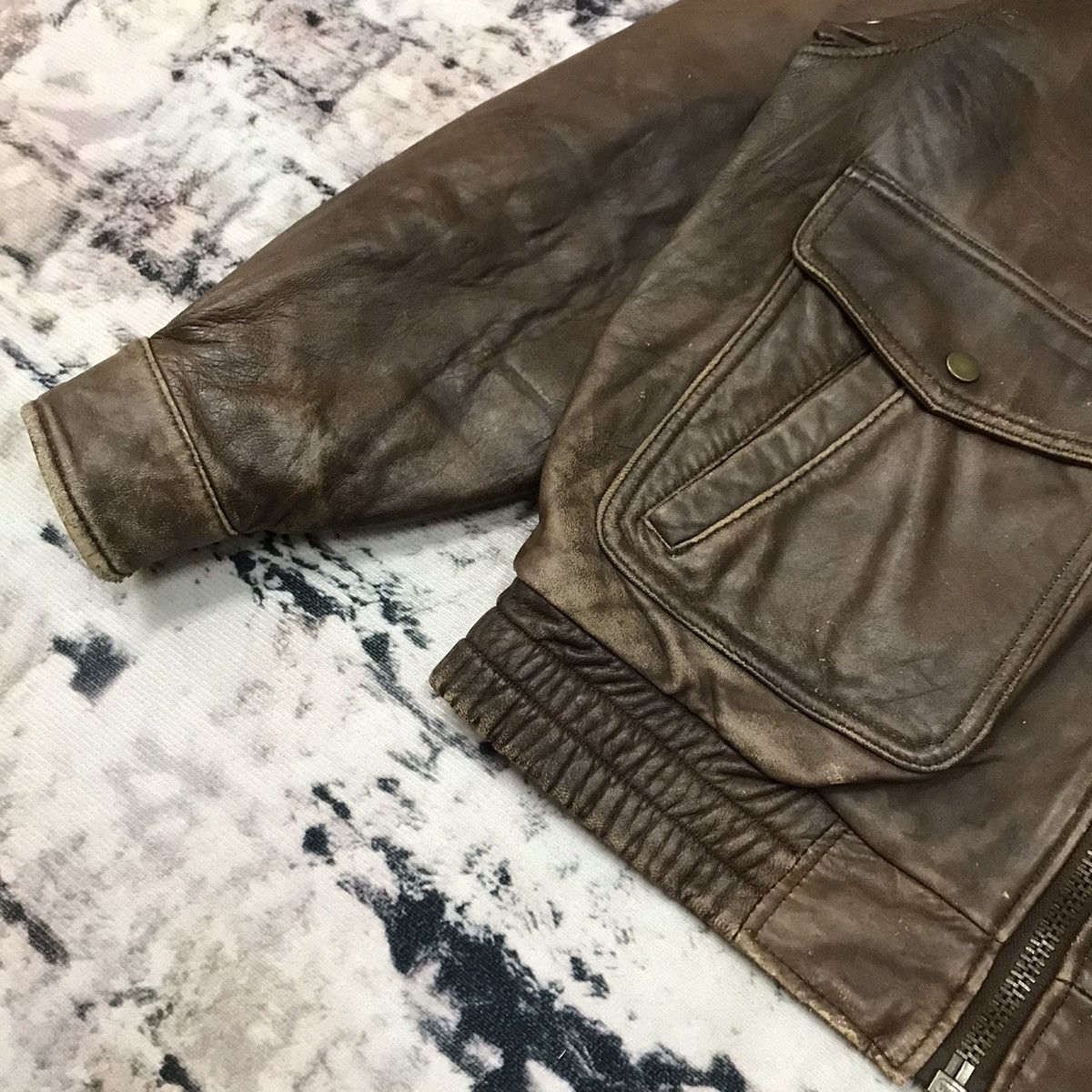Vintage 90s Type A-2 UsArmy AirForce Bomber Leather Jacket
