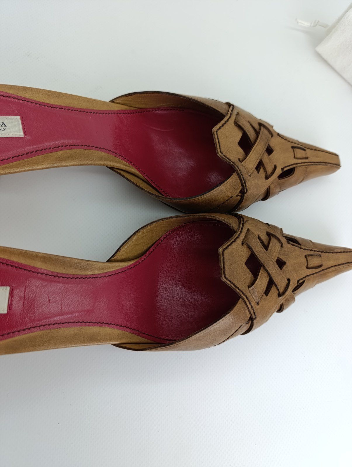 Prada 00s PRADA WHIMSICAL BRAIDED LEATHER POINTY MULES HEELS Size US 11 / IT 41 - 17 Thumbnail