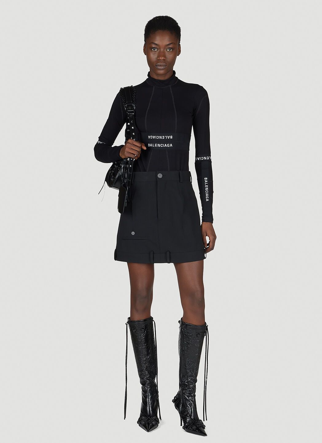 Balenciaga o1bcso1str1124 Deconstructed Skirt in Black Size 28" / US 6 / IT 42 - 2 Thumbnail