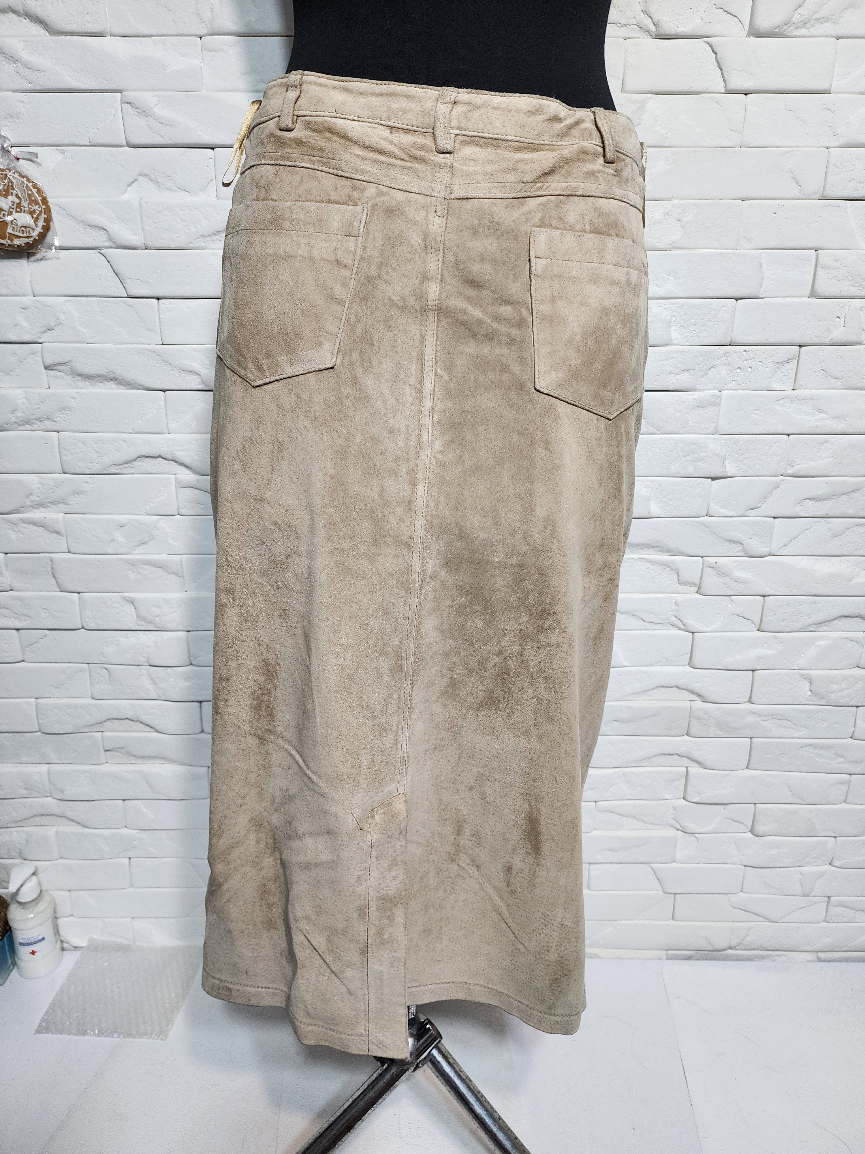 Other Beige Leather Skirt: Skirt.with Pockets Size 32" / US 10 / IT 46 - 4 Thumbnail