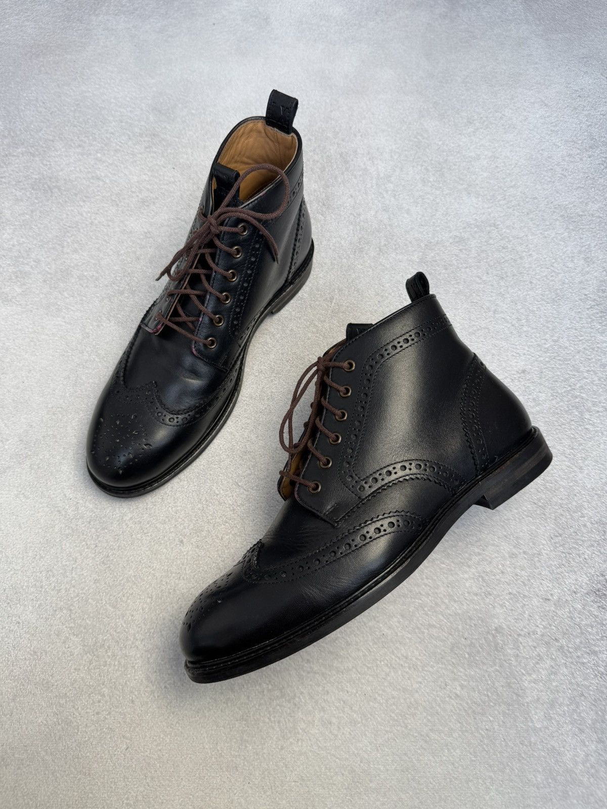 Other LANX Ankle Derby Brogue Boots Black Leather US8 Like New Size US 8 / EU 41 - 1 Thumbnail