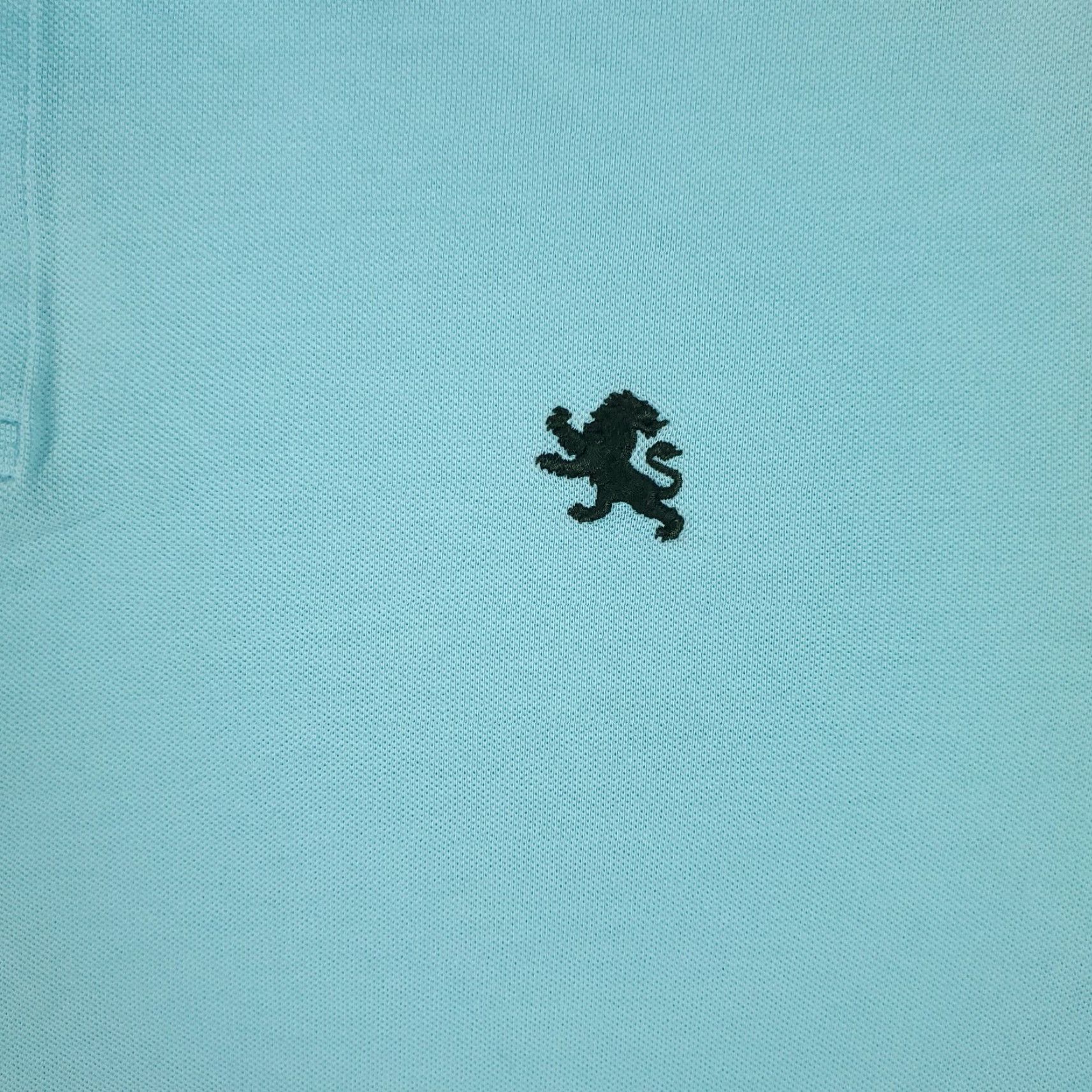 Express Express Polo Adult XL Blue Cotton Blend Short Sleeve Solid Logo Button Mens Size US XL / EU 56 / 4 - 2 Thumbnail