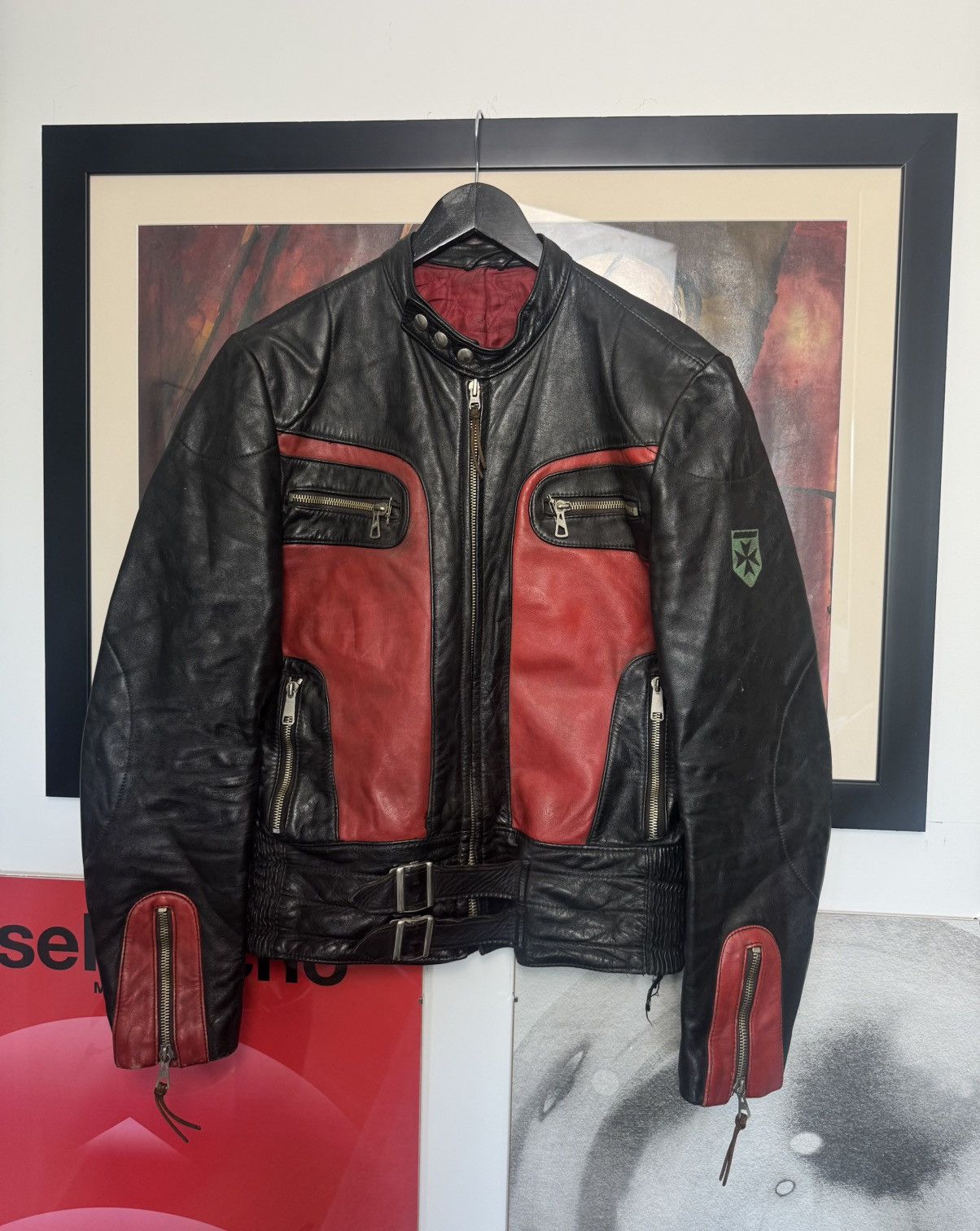 Vintage Vintage 90s Leather Racing Jacket Avant Garde Germany Harru Size US M / EU 48-50 / 2 - 1 Thumbnail