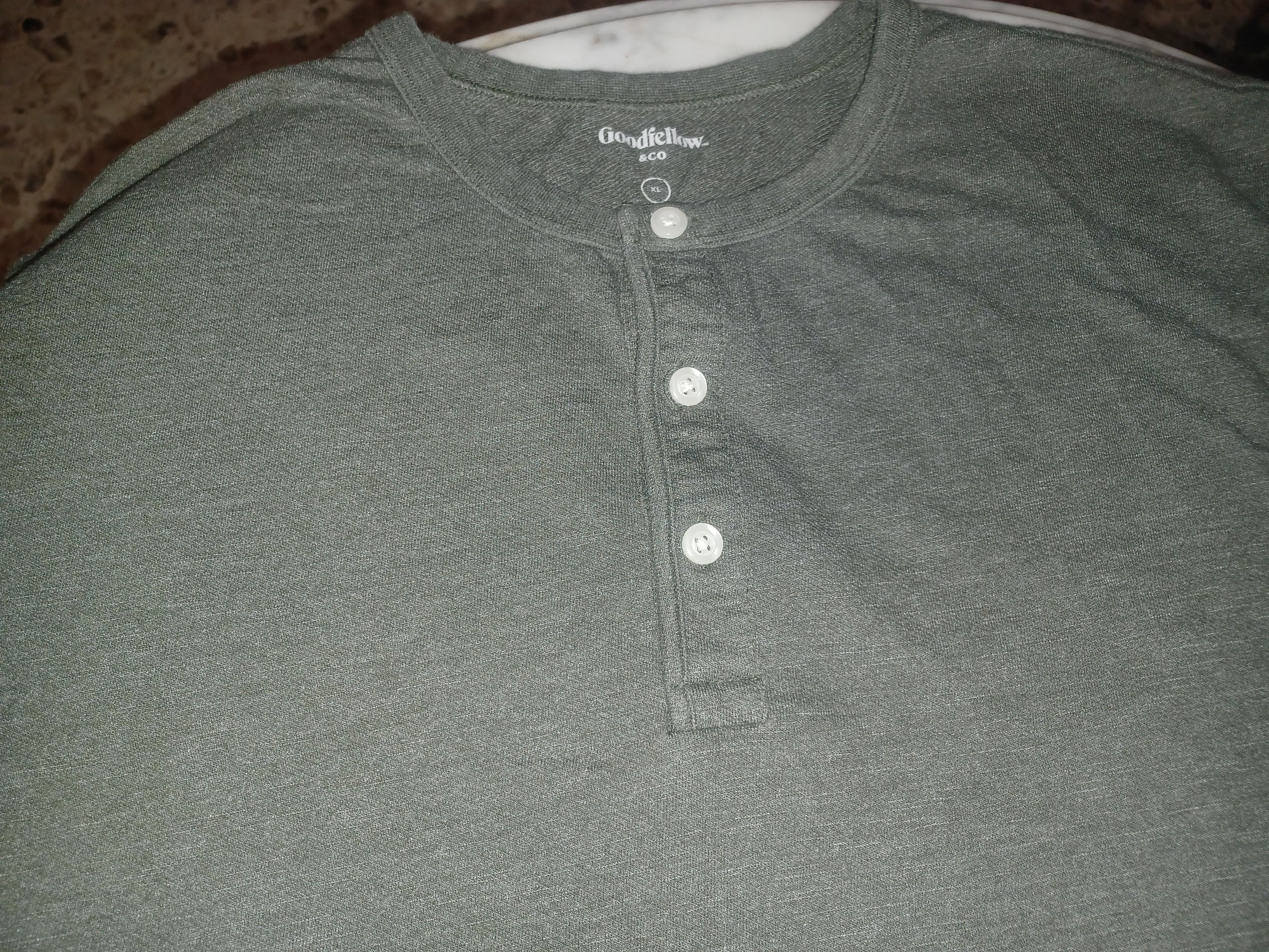 Other Goodfellow Men's Henley Tee XL Olive Green Size US XL / EU 56 / 4 - 4 Thumbnail