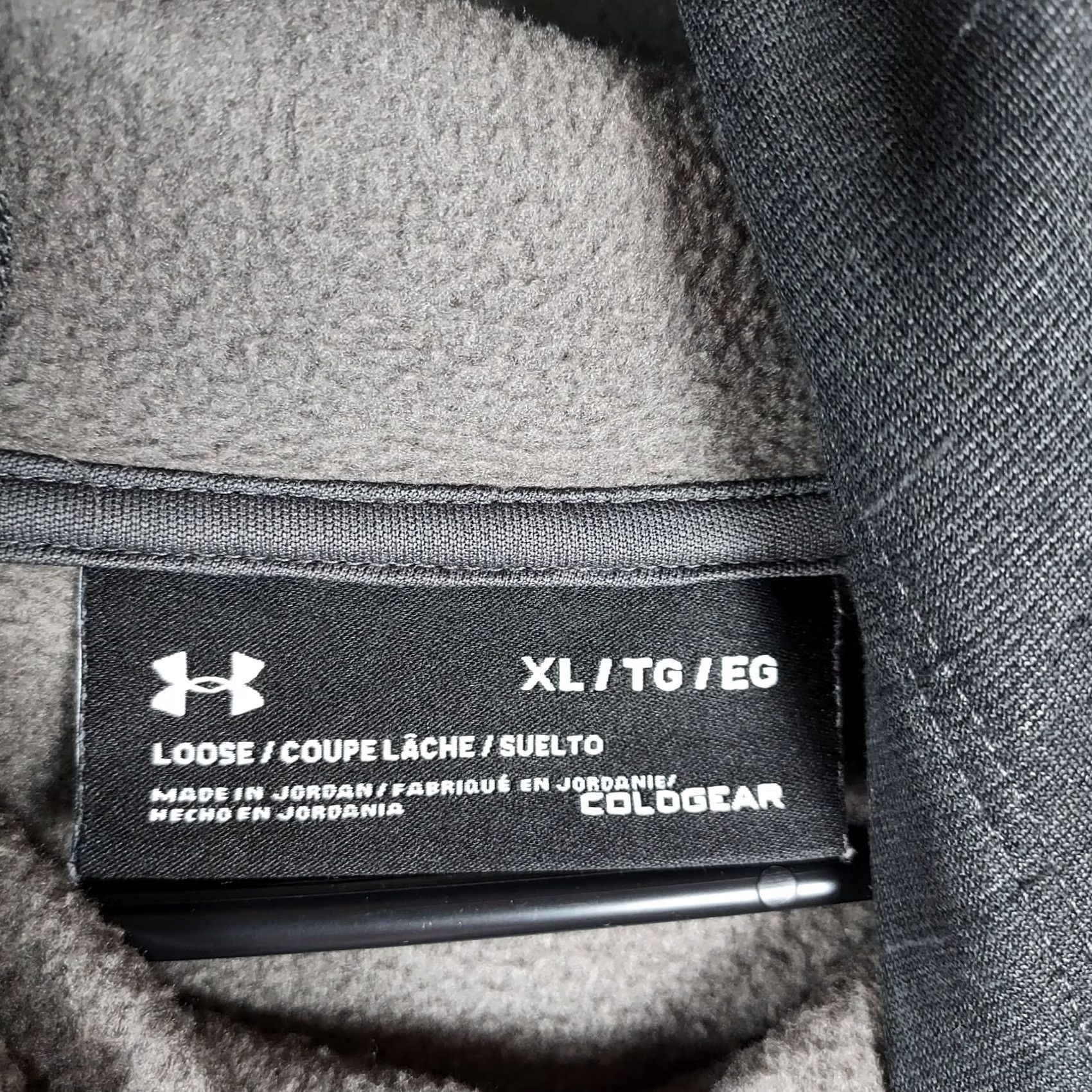 Under Armour Under Armour ColdGear Hoodie Men XL DarkGray Orange Logo Fleece Sweatshirt Shirt Pullover Hooded Mens Winter Sports Gym & Training Size US XL / EU 56 / 4 - 3 Thumbnail