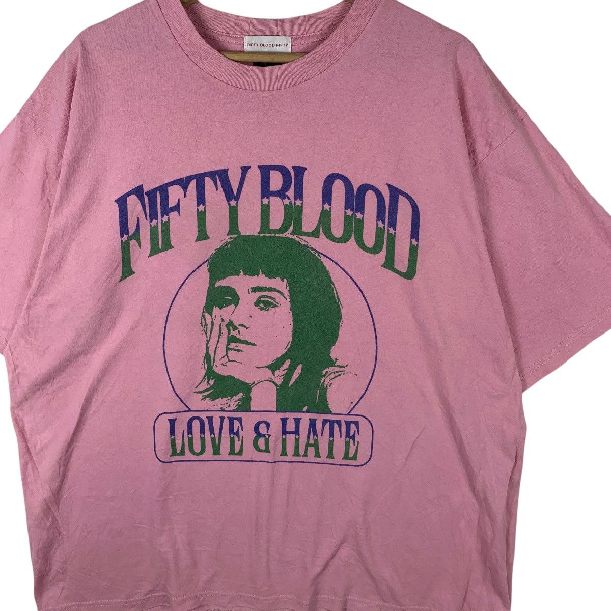 Vintage FIFTY BLOOD JAPAN Harajuku Love & Hate Baggy Tee Shirt Top Size L / US 10 / IT 46 - 3 Thumbnail