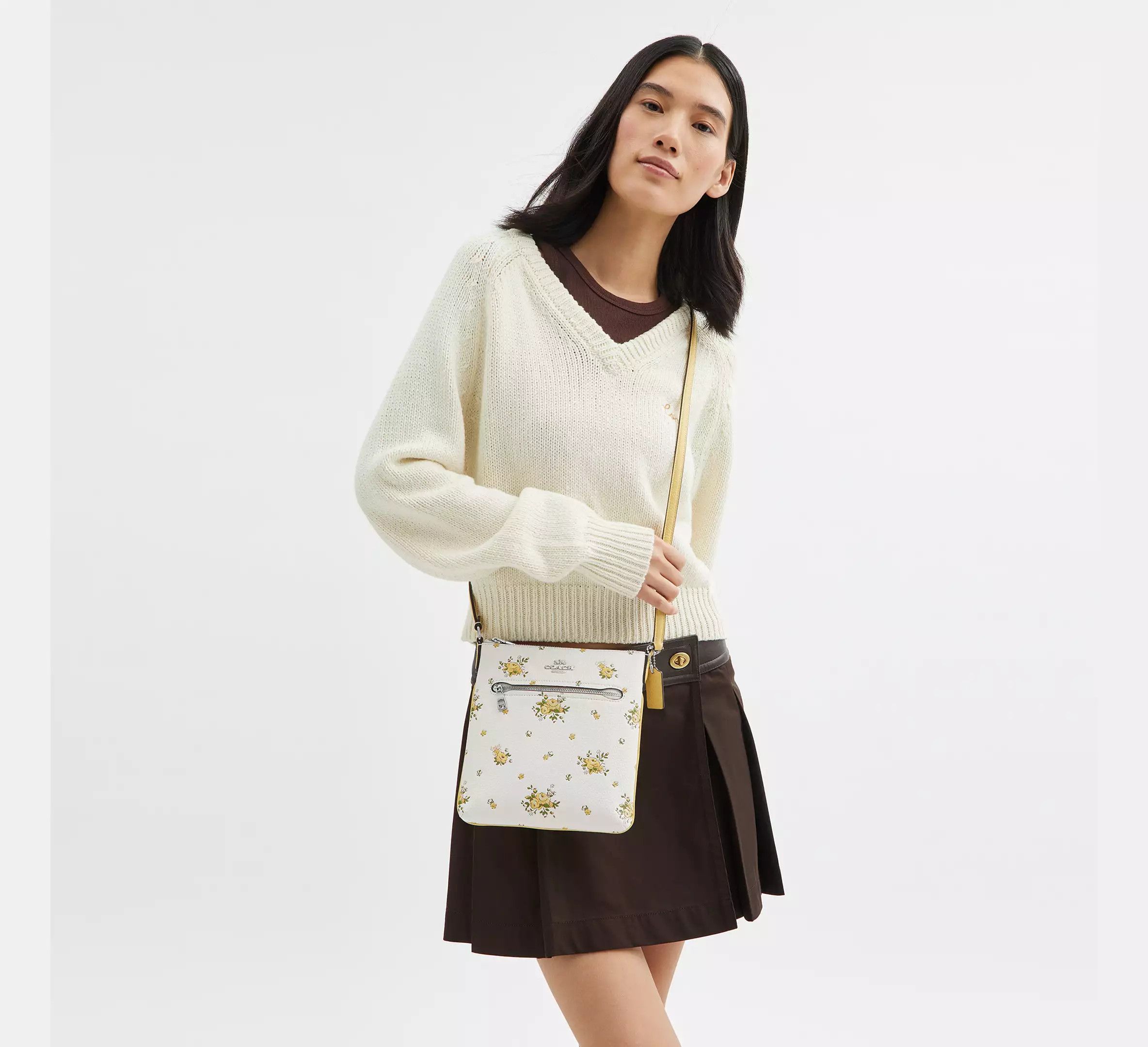 Coach NWT Coach Mini Rowan File Bag With Floral Print CAQ08 Size ONE SIZE - 7 Thumbnail